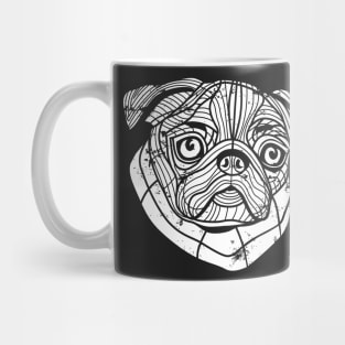 Pug Year of the Dog Distressed Chinese New Year T-Shirt Mug